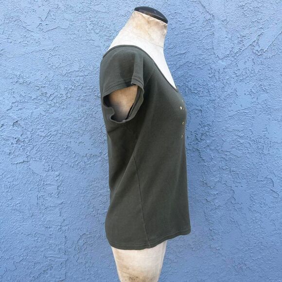 Y2k Baby Tee with Army Print Size 1X/2X  Embellished - Picture 5 of 8